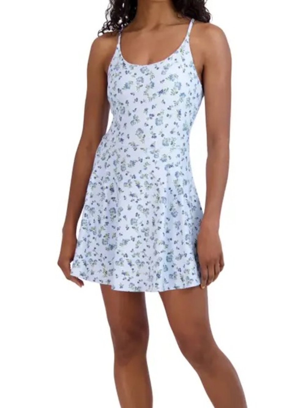Sage Collective Blue Floral Racerback Fit and Flare Active Dress (Size S)